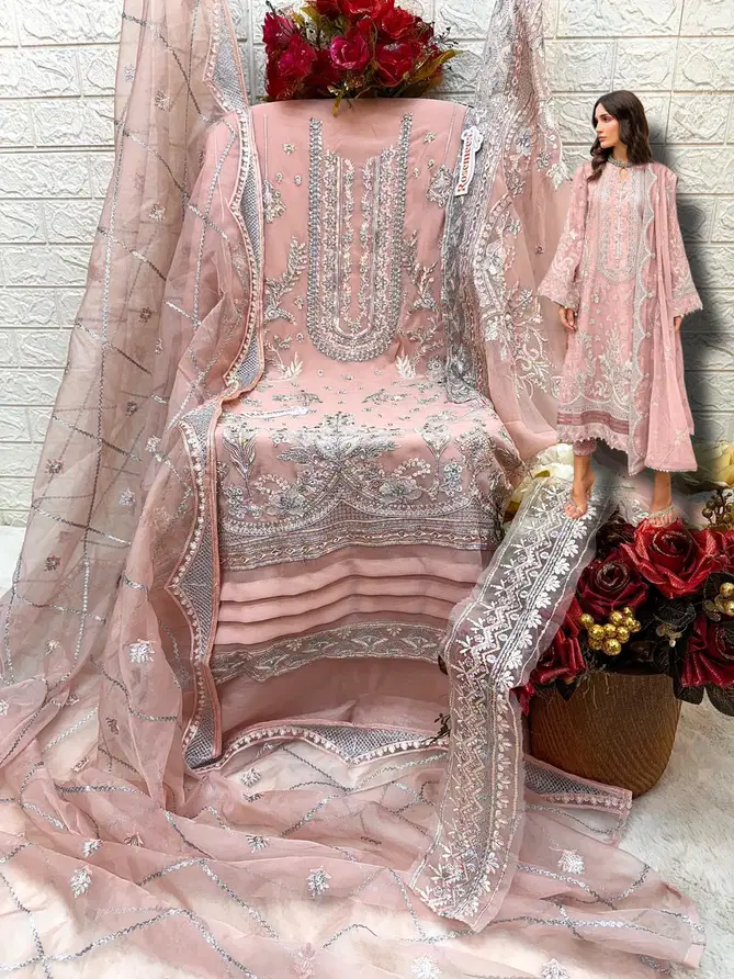 C 1700 Rosemeen By Fepic Embroidery Georgette Pakistani Suits Wholesale Shop In Surat